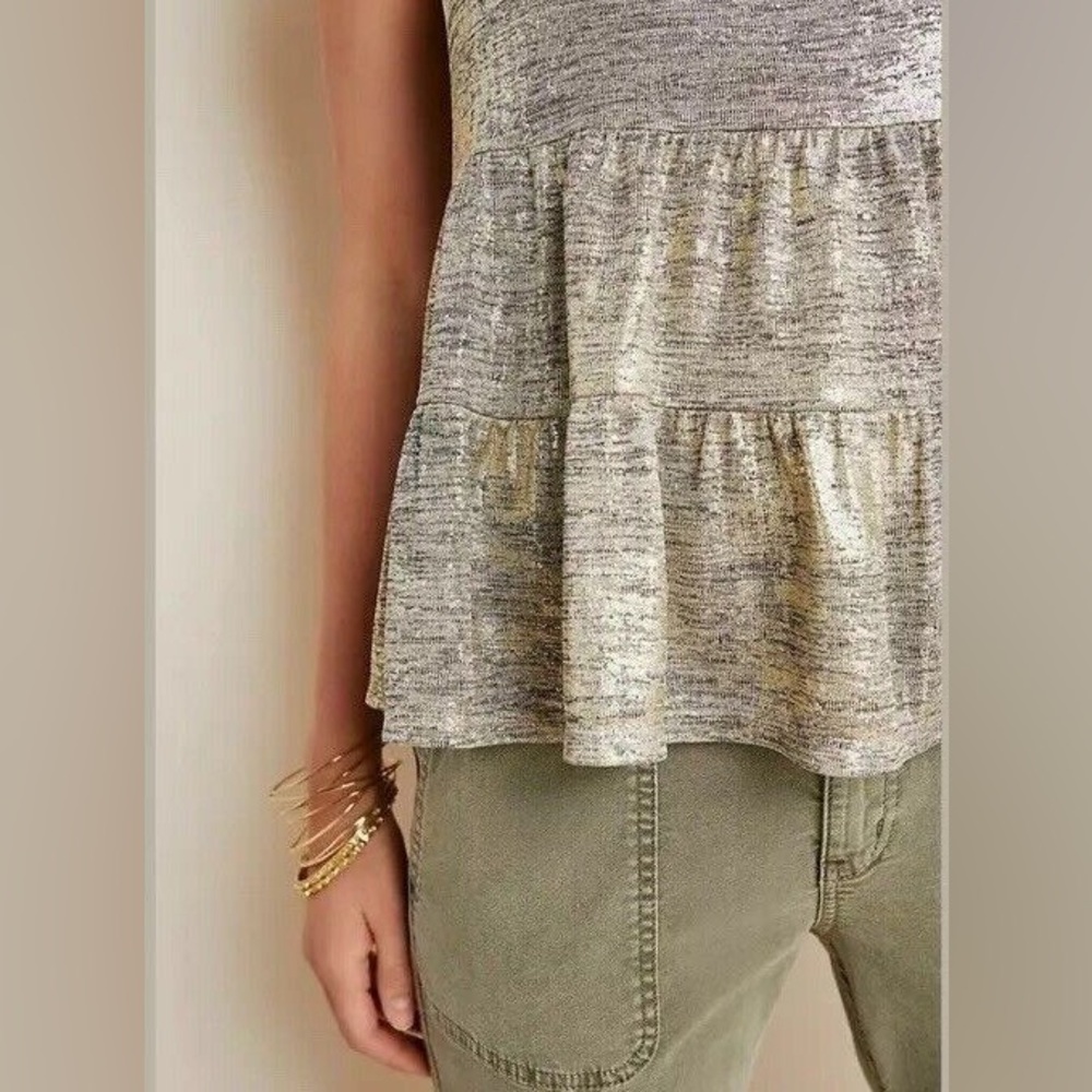 Sunday in Brooklyn tank gold spaghetti Anthropologie medium New Year’s Eve